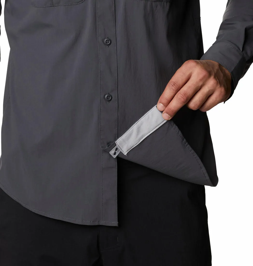Columbia Men Grey Omni-Wick Newton Ridge Long Sleeve Shirt