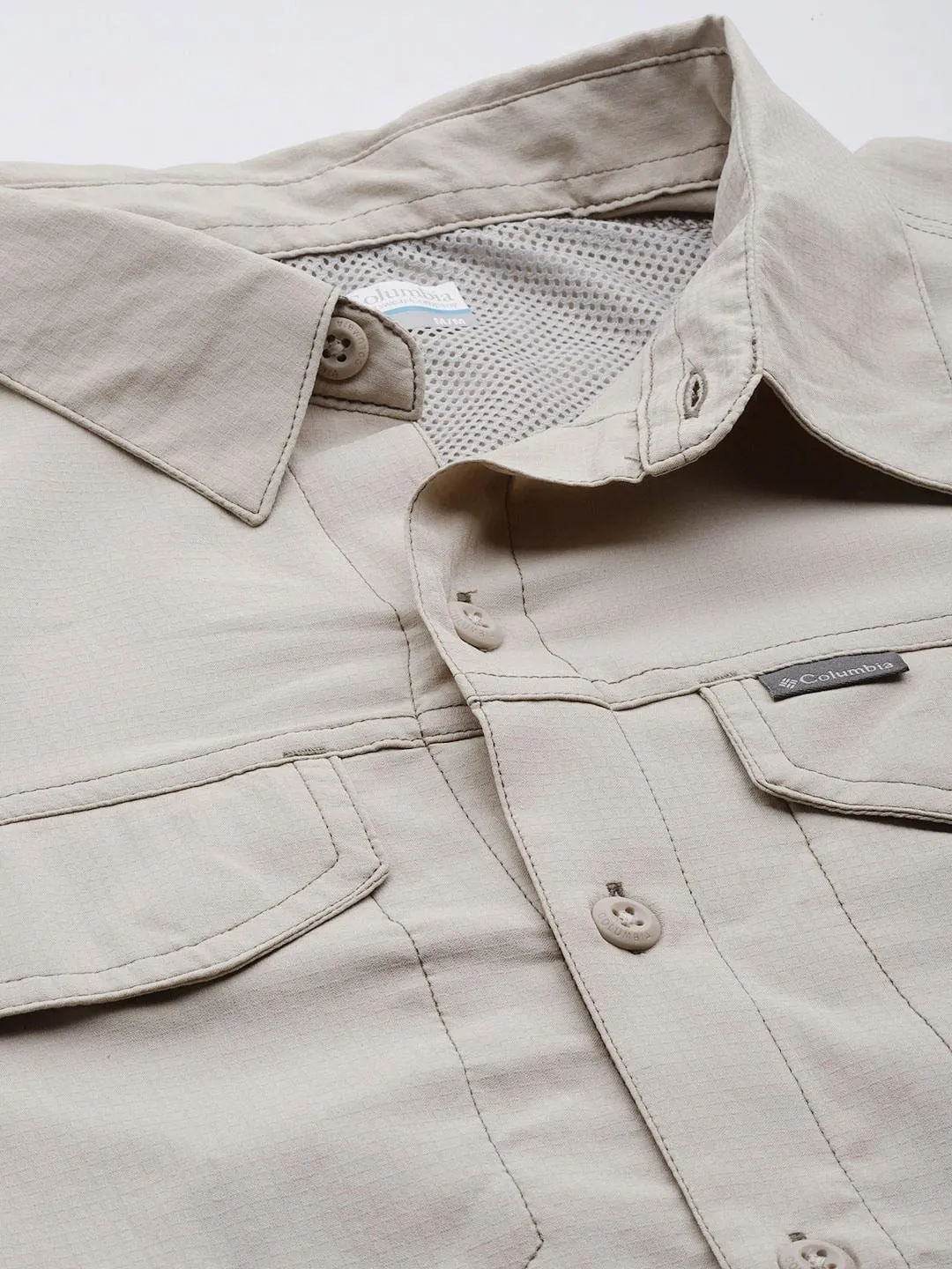 Columbia Men White Omni-Wick Silver Ridge Lite Long Sleeve Shirt