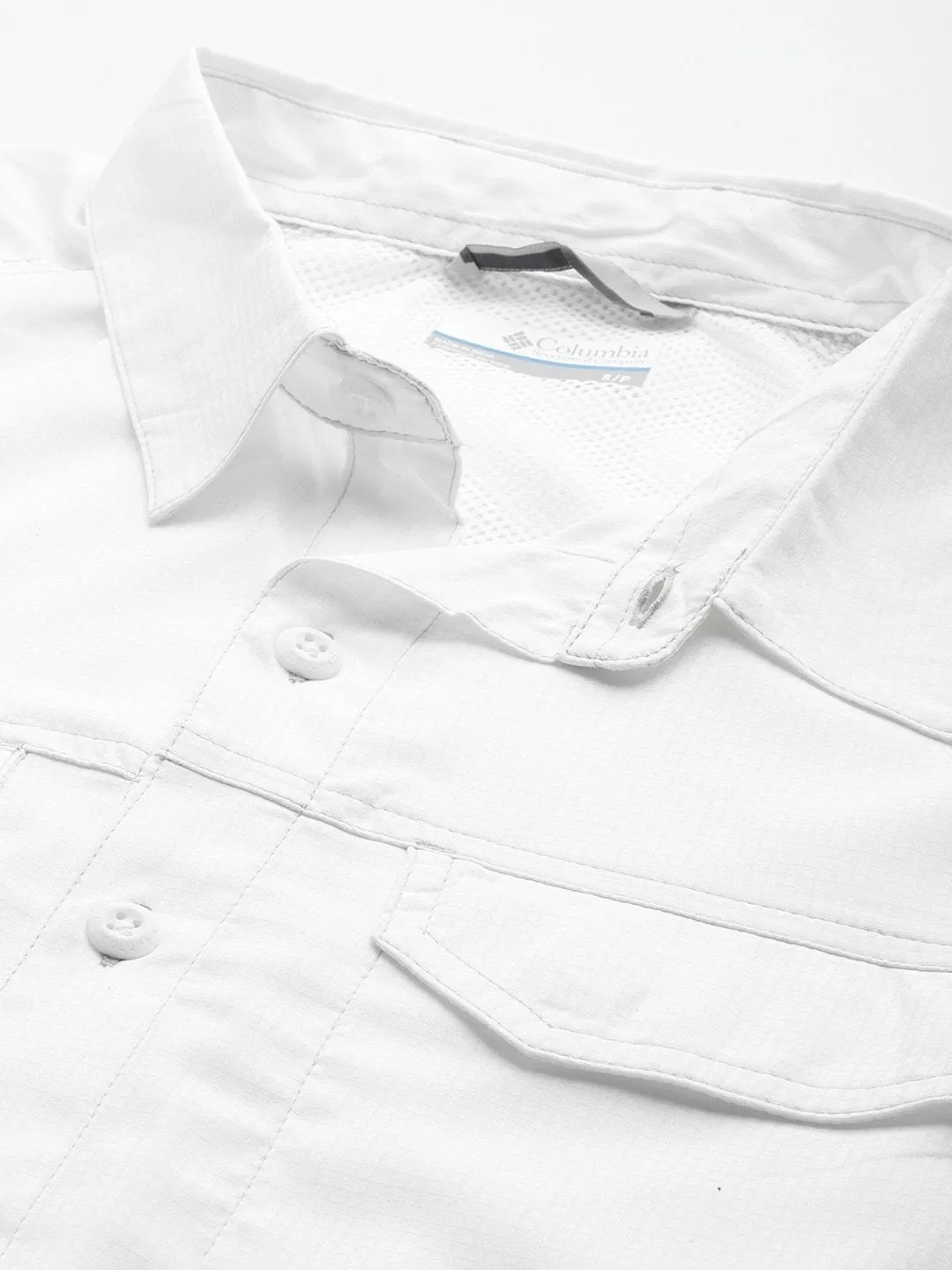 Columbia Men White Omni-Wick Silver Ridge Lite Short Sleeve Shirt