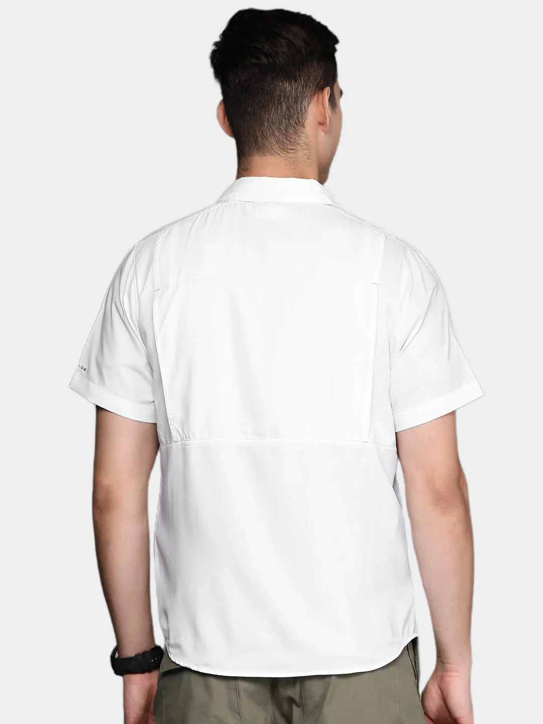 Columbia Men White Omni-Wick Silver Ridge Lite Short Sleeve Shirt