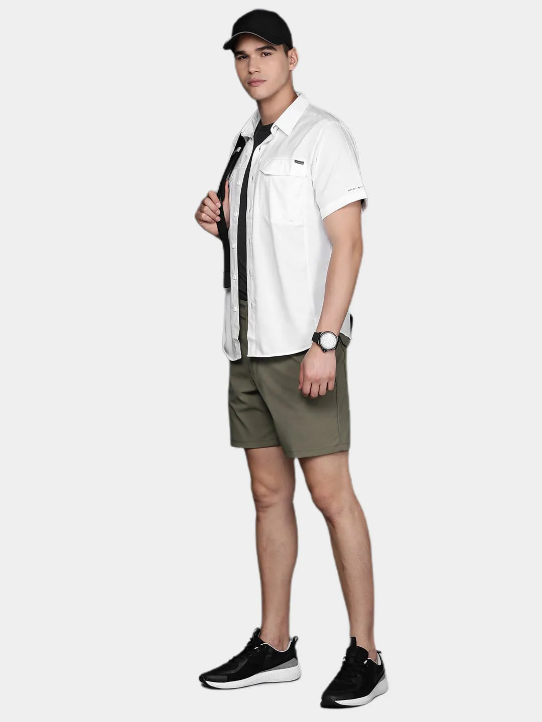 Columbia Men White Omni-Wick Silver Ridge Lite Short Sleeve Shirt
