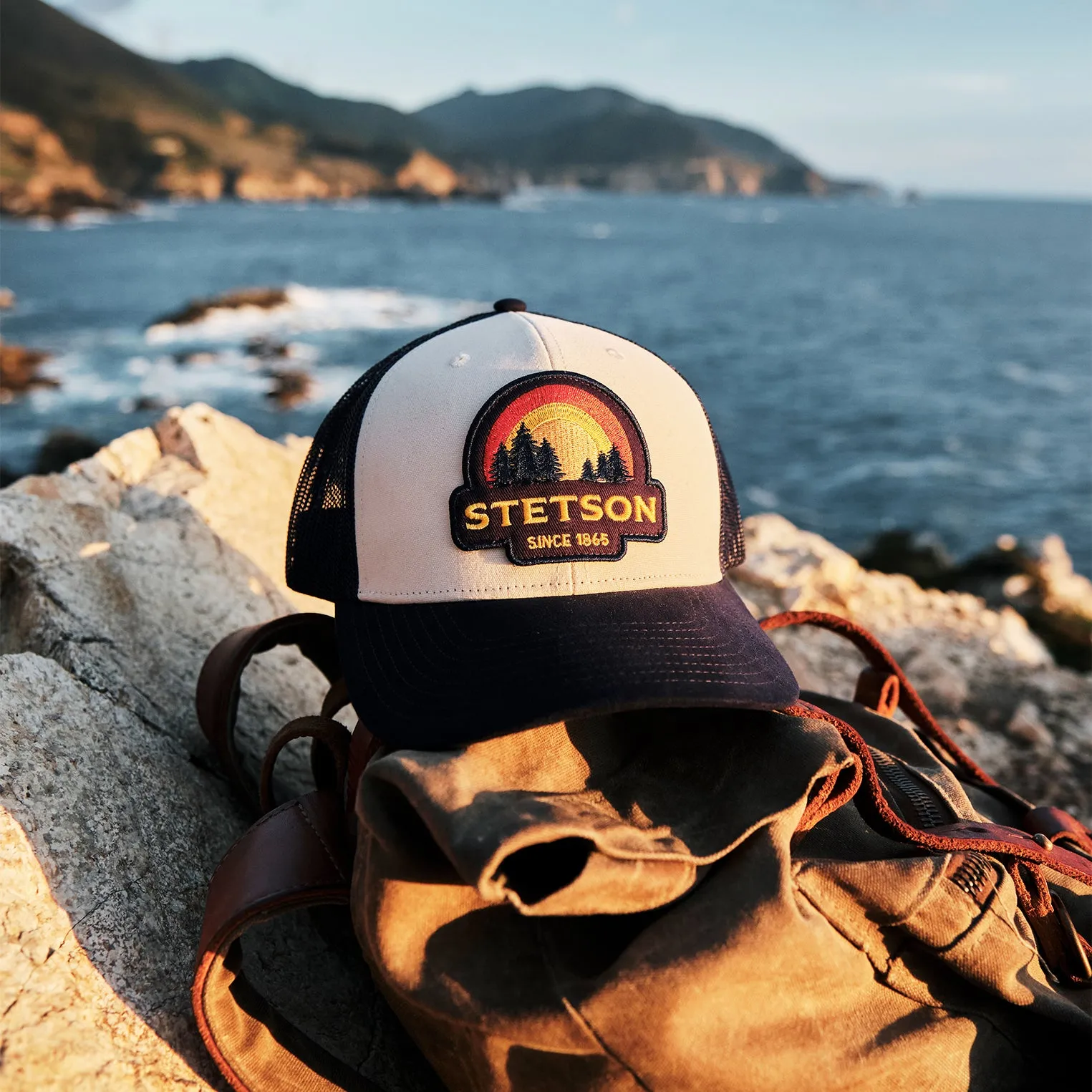 Cream Sunset Trucker Cap -STETSON