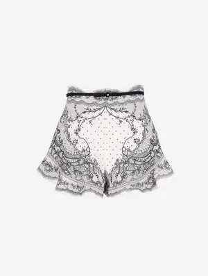 Crush flat front frill shorts