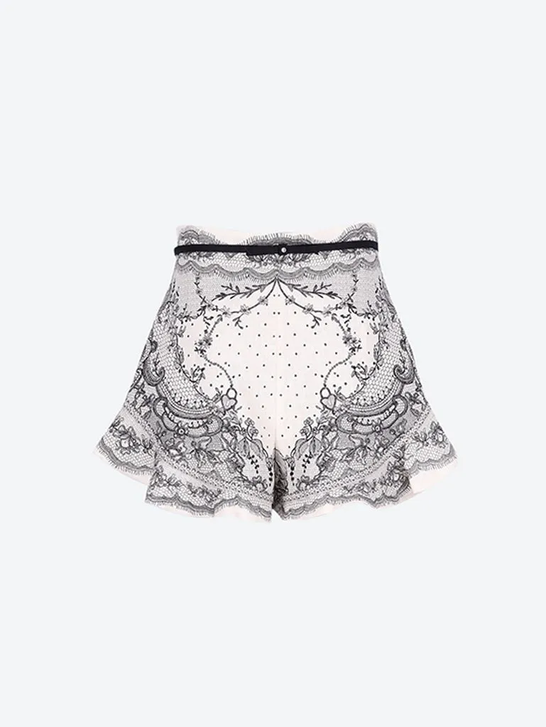 Crush flat front frill shorts