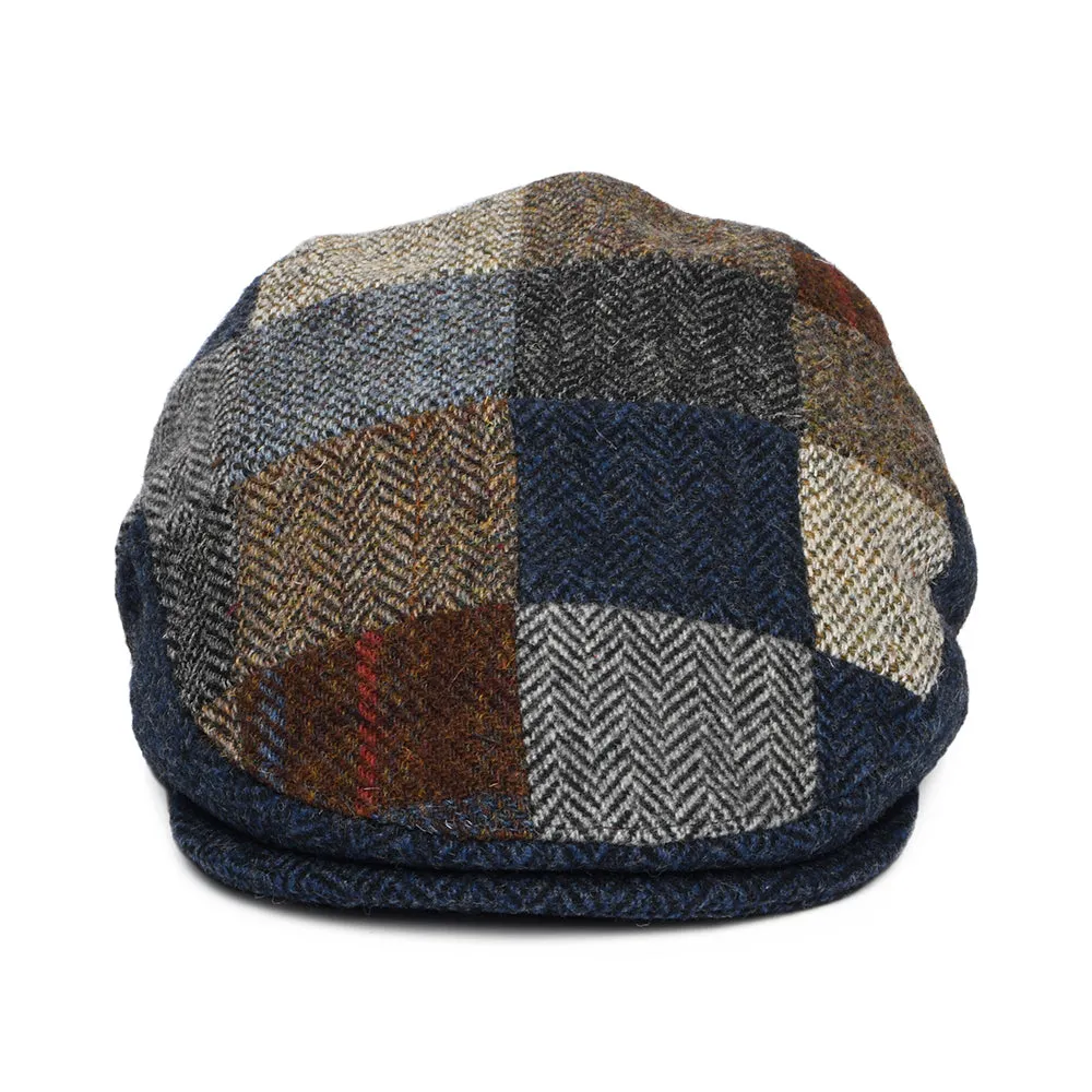 Denton Hats HARRIS TWEED Patch Cheshire Flat Cap - Multi-Coloured