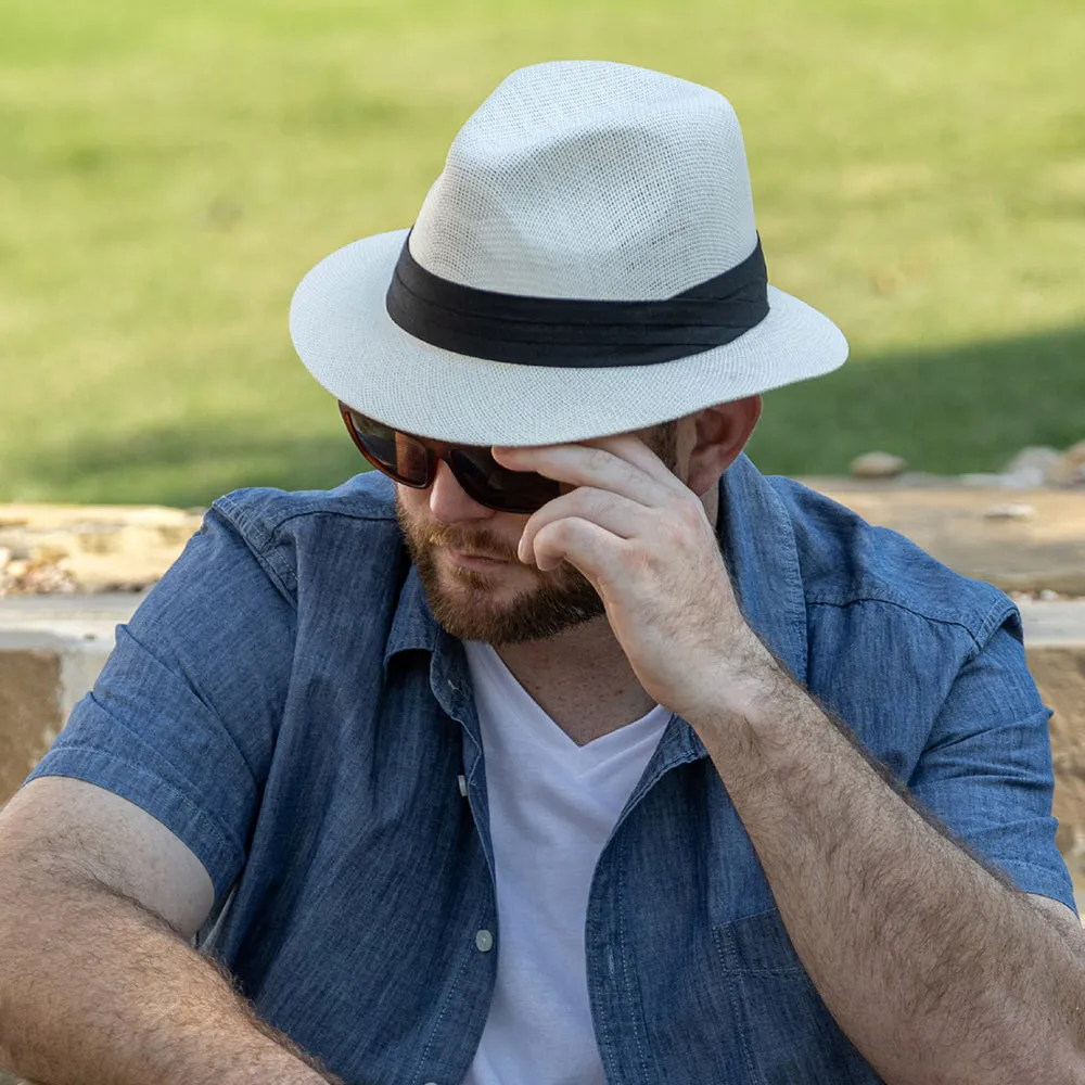 Dorfman Pacific Hats Matte Toyo Straw Safari Fedora Hat - Ivory