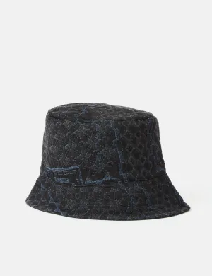 Engineered Garments Bucket Hat (Jacquard) - Black/Navy Blue