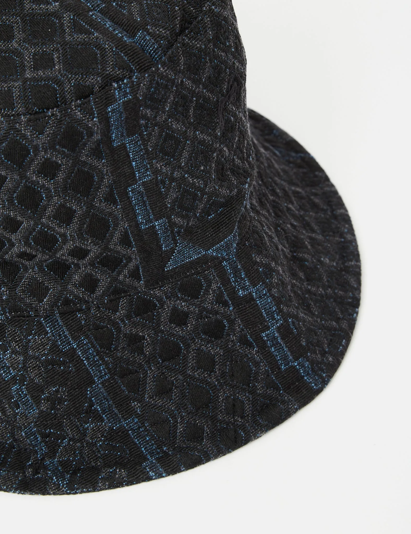 Engineered Garments Bucket Hat (Jacquard) - Black/Navy Blue
