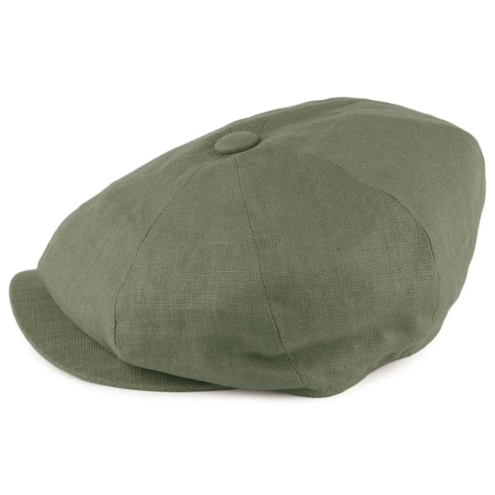 Failsworth Hats Alfie Irish Linen Newsboy Cap - Khaki