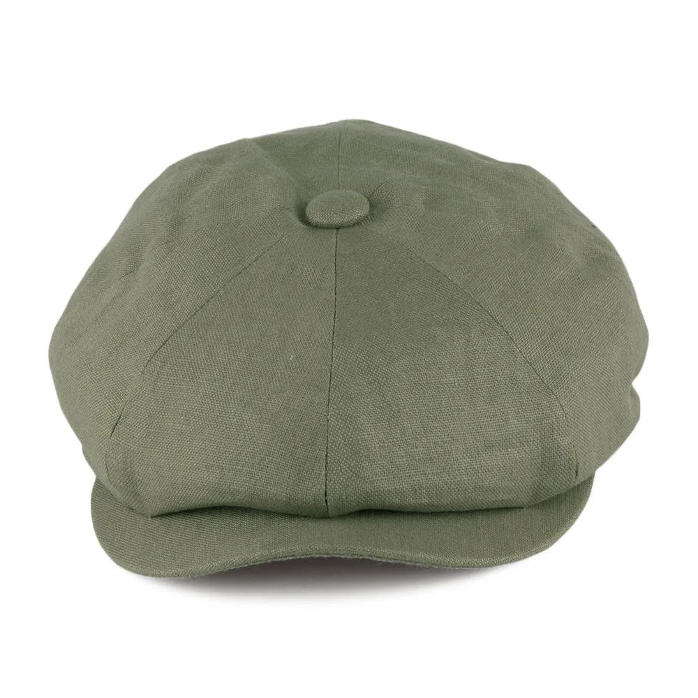 Failsworth Hats Alfie Irish Linen Newsboy Cap - Khaki