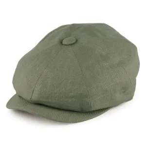 Failsworth Hats Alfie Irish Linen Newsboy Cap - Khaki