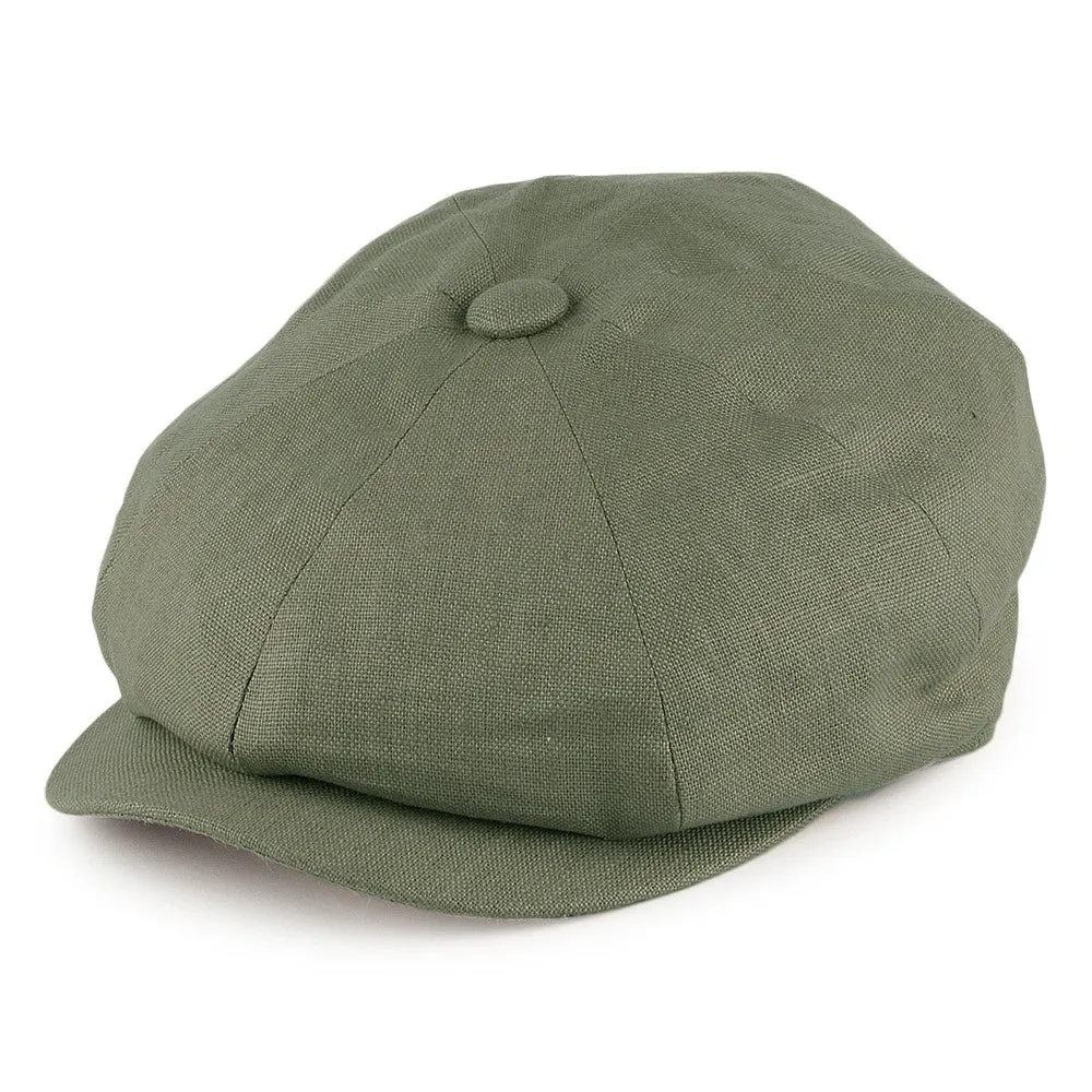 Failsworth Hats Alfie Irish Linen Newsboy Cap - Khaki