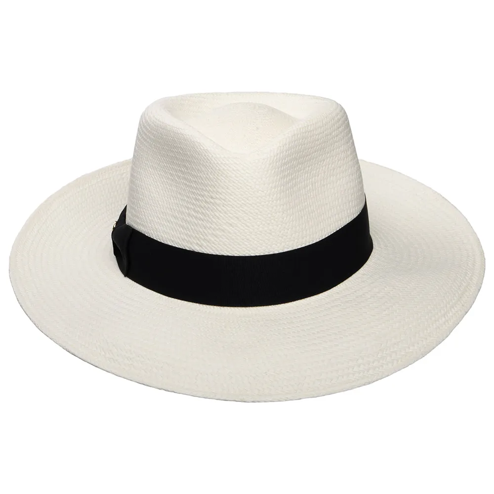 Failsworth Hats Chatsworth Panama Fedora Hat - Bleach-Black