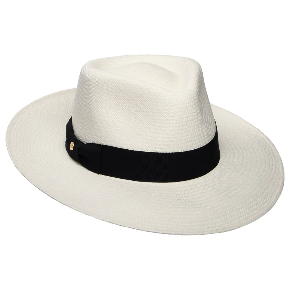 Failsworth Hats Chatsworth Panama Fedora Hat - Bleach-Black