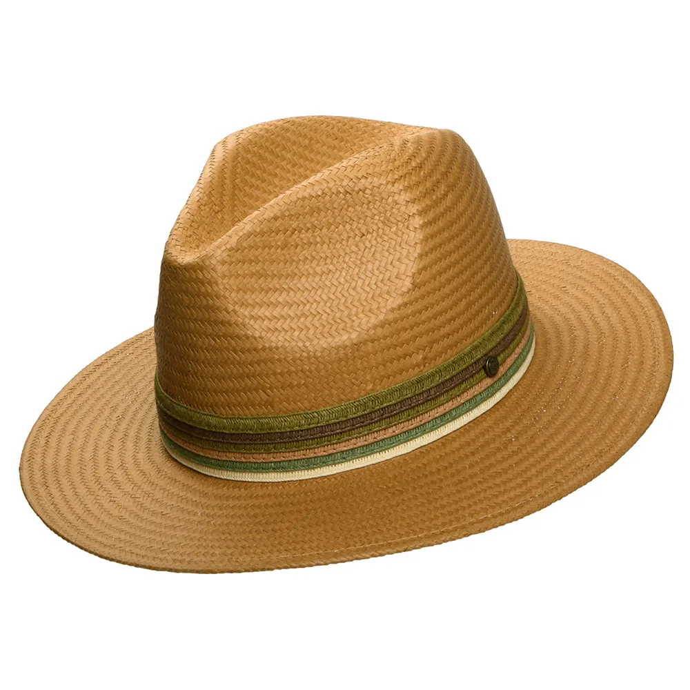Failsworth Hats Corsica Toyo Straw Fedora Hat - Tobacco