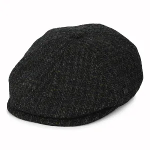 Failsworth Hats HARRIS TWEED Checked Hudson Newsboy Cap - Charcoal