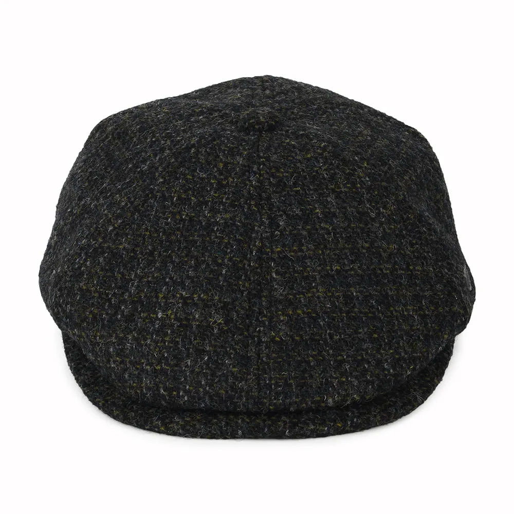 Failsworth Hats HARRIS TWEED Checked Hudson Newsboy Cap - Charcoal