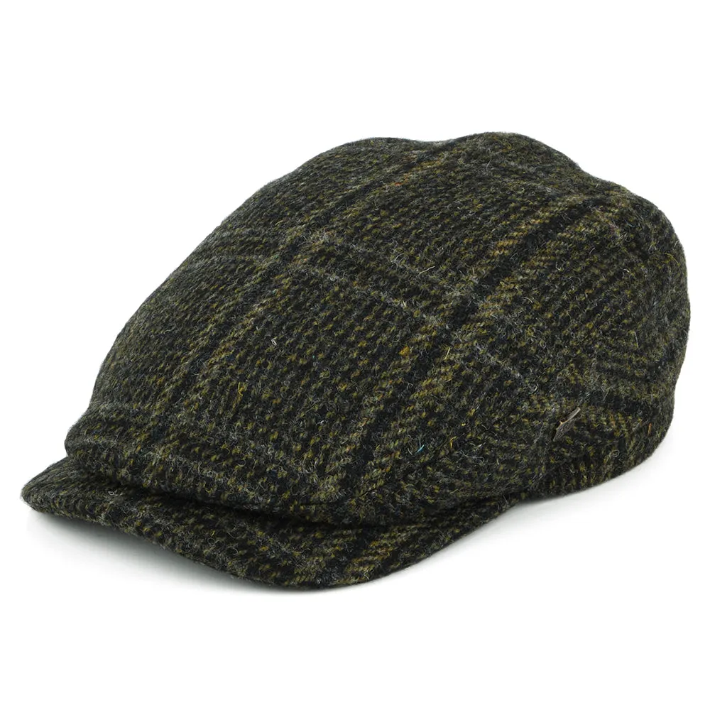 Failsworth Hats HARRIS TWEED Extented Bill Finsbay Flat Cap - Forest