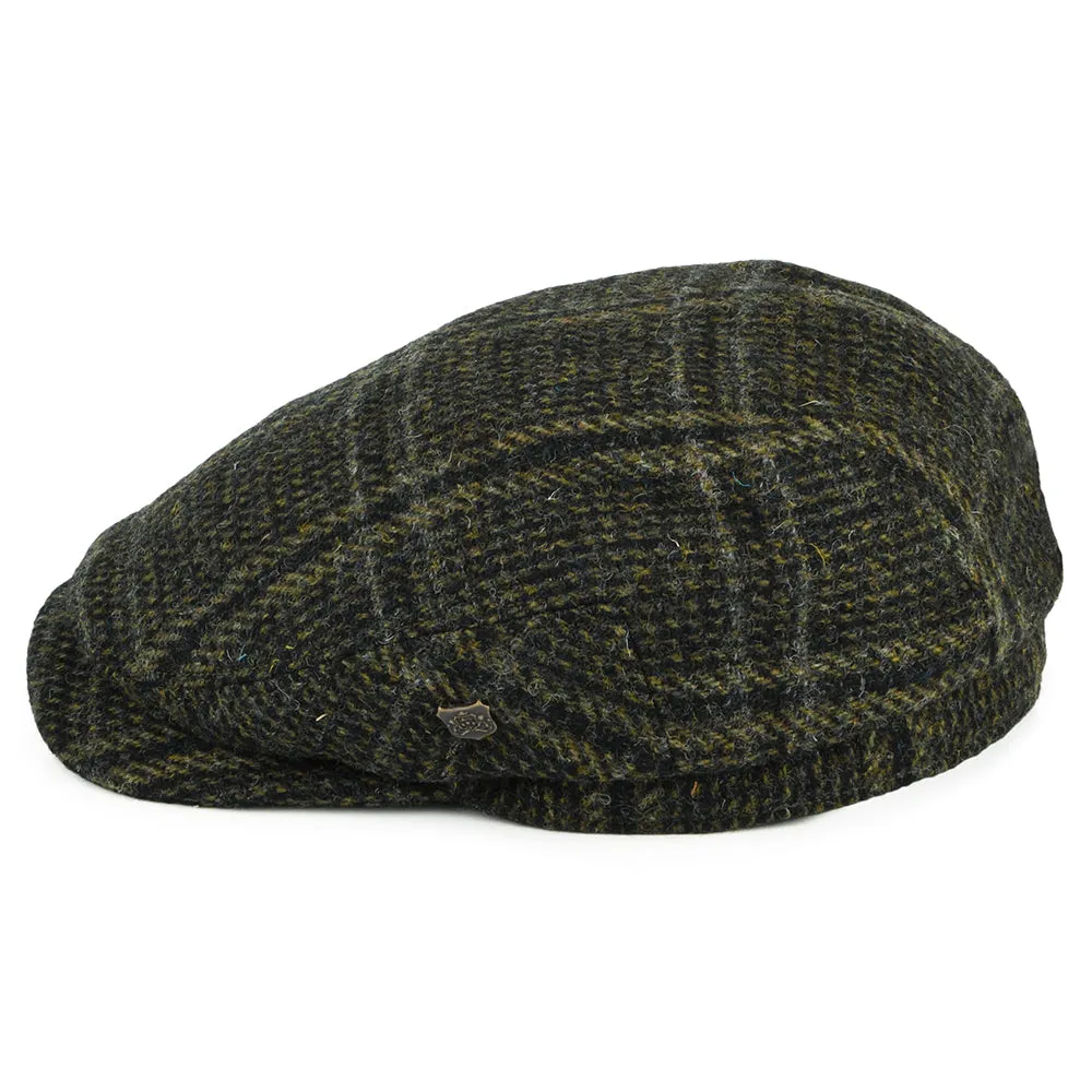 Failsworth Hats HARRIS TWEED Extented Bill Finsbay Flat Cap - Forest