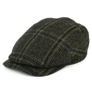 Failsworth Hats HARRIS TWEED Extented Bill Finsbay Flat Cap - Forest