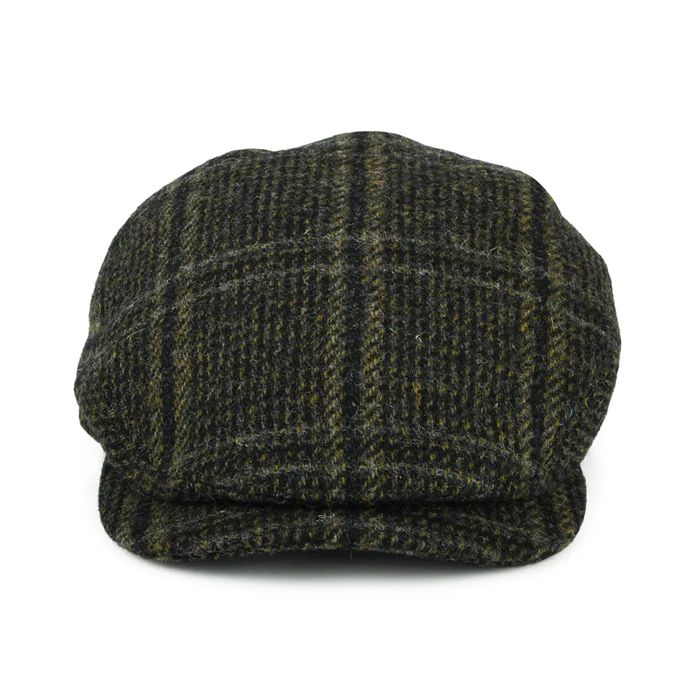 Failsworth Hats HARRIS TWEED Extented Bill Finsbay Flat Cap - Forest