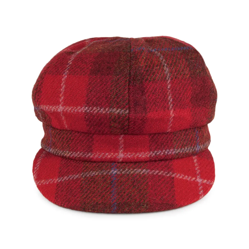 Failsworth Hats HARRIS TWEED Gabby Baker Boy Cap - Red
