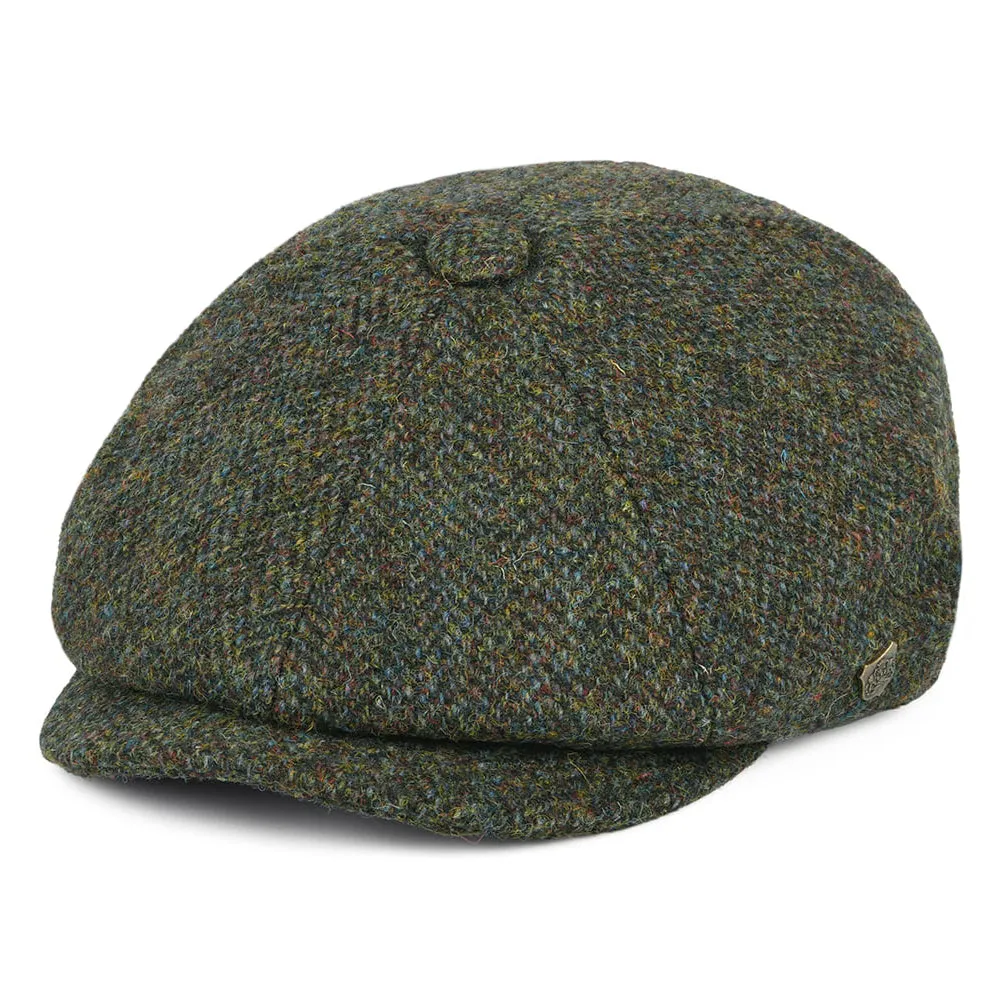 Failsworth Hats HARRIS TWEED Herringbone Carloway Newsboy Cap - Forest