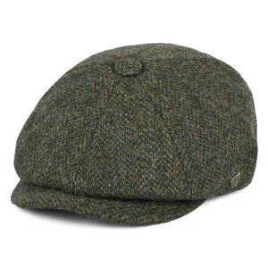 Failsworth Hats HARRIS TWEED Herringbone Carloway Newsboy Cap - Forest