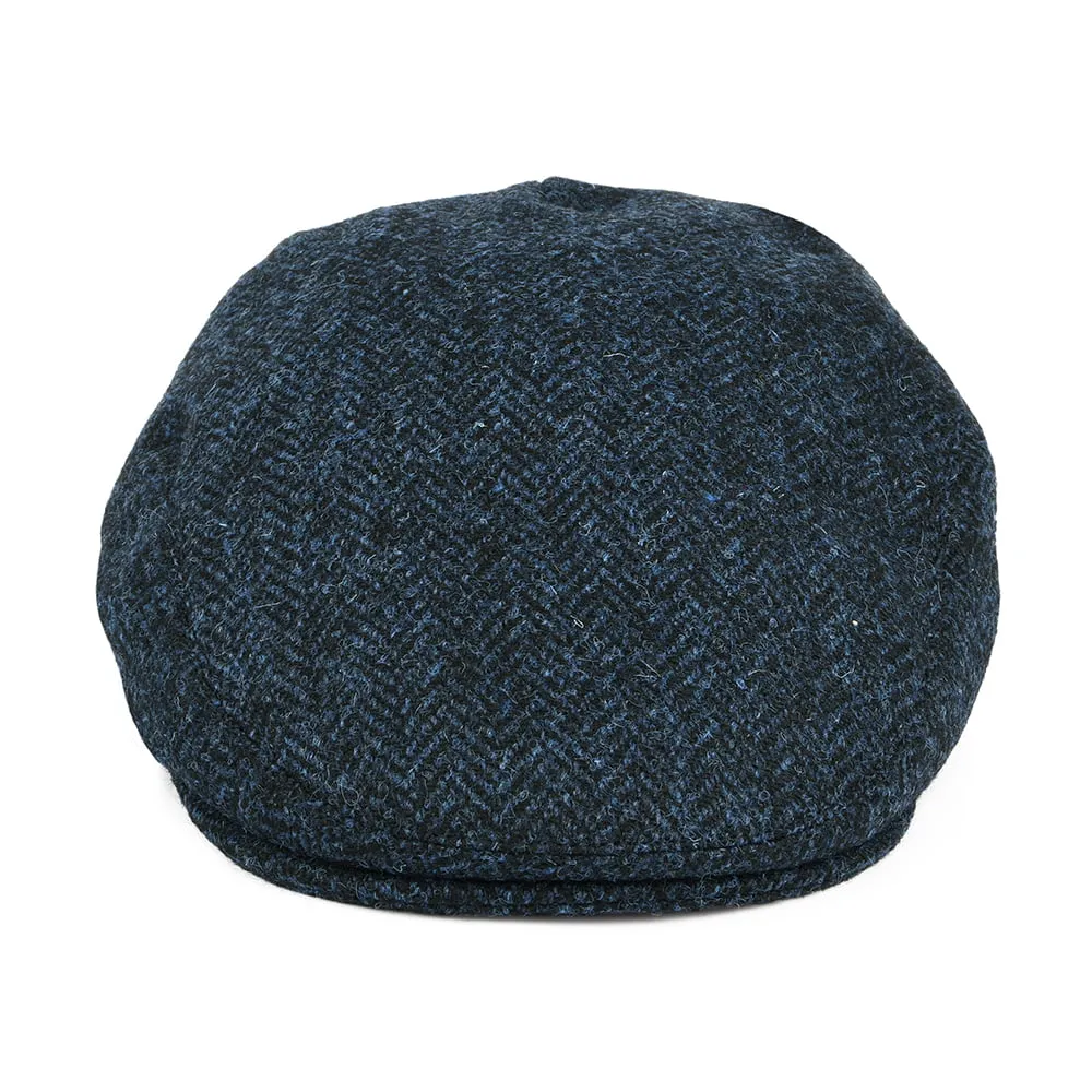 Failsworth Hats HARRIS TWEED Herringbone Stornoway Flat Cap - Blue