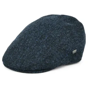 Failsworth Hats HARRIS TWEED Herringbone Stornoway Flat Cap - Blue