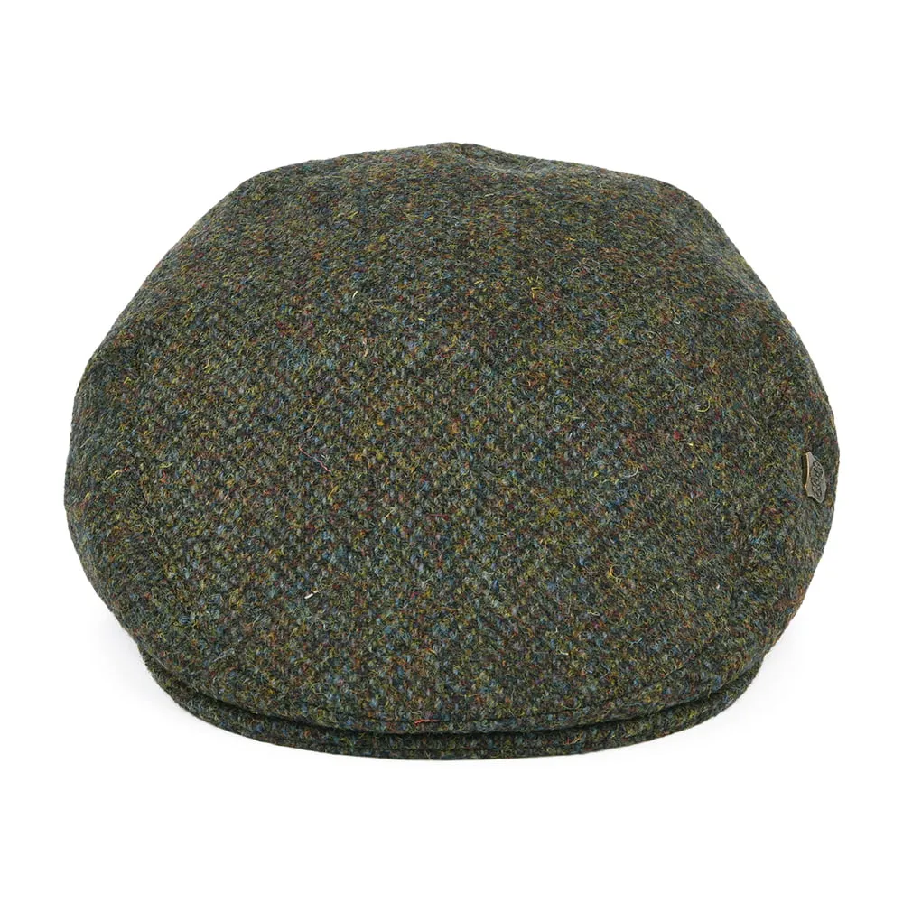 Failsworth Hats HARRIS TWEED Herringbone Stornoway Flat Cap - Olive Mix