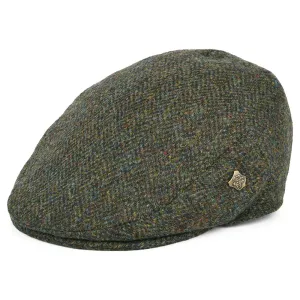 Failsworth Hats HARRIS TWEED Herringbone Stornoway Flat Cap - Olive Mix
