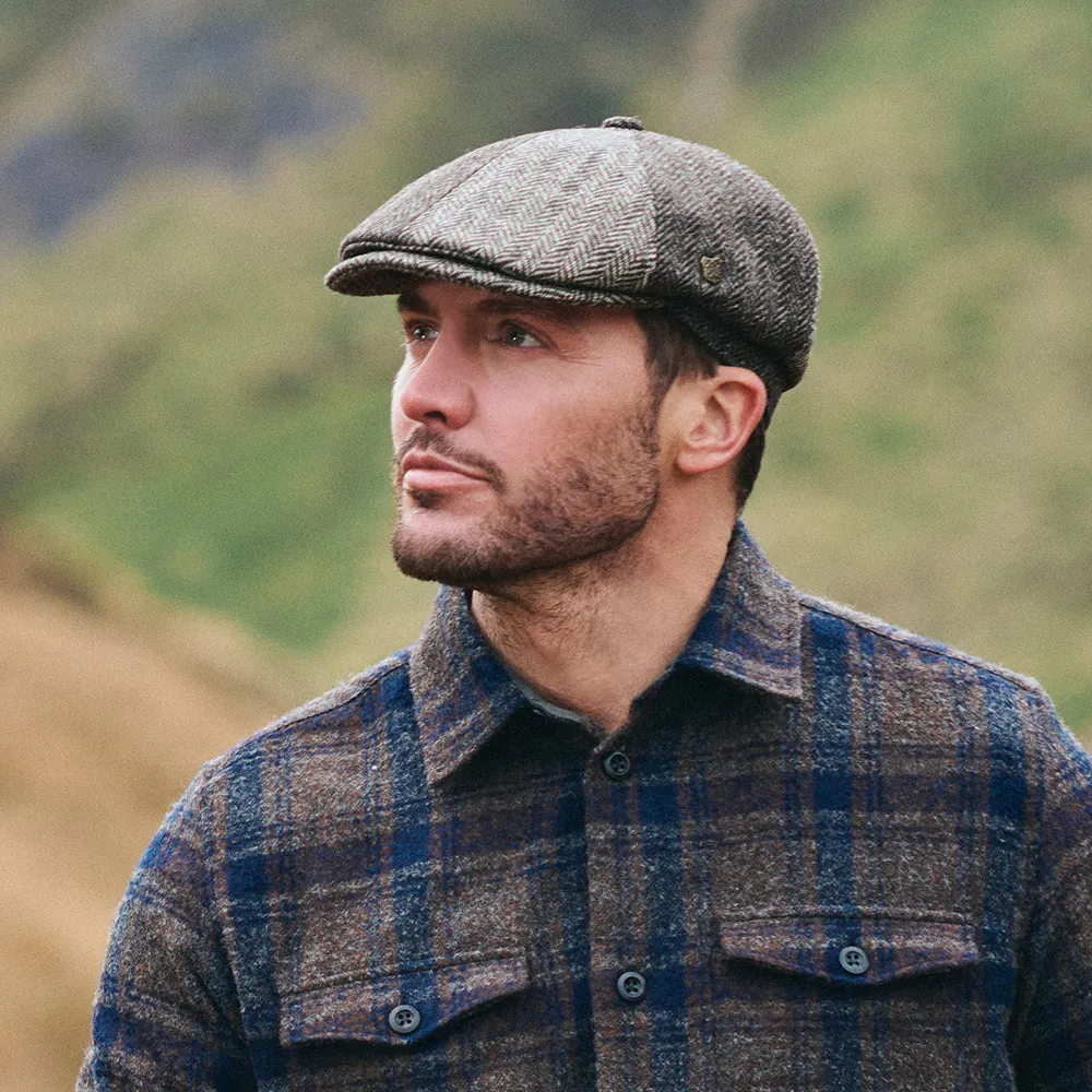 Failsworth Hats Hexham British Wool Newsboy Cap - Light Brown-Dark Brown