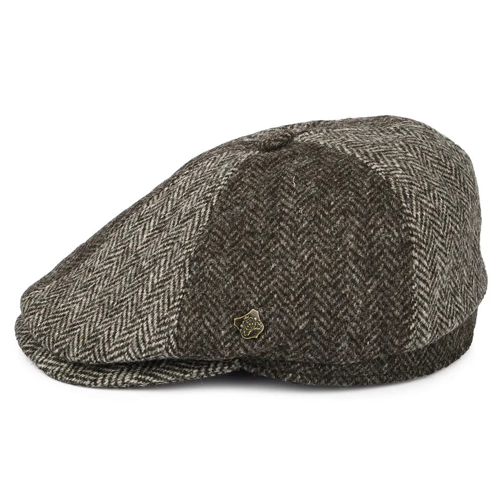 Failsworth Hats Hexham British Wool Newsboy Cap - Light Brown-Dark Brown