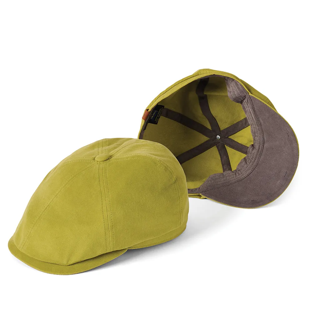 Failsworth Hats Hudson Cotton Canvas Newsboy Cap - Apple Green-Charcoal