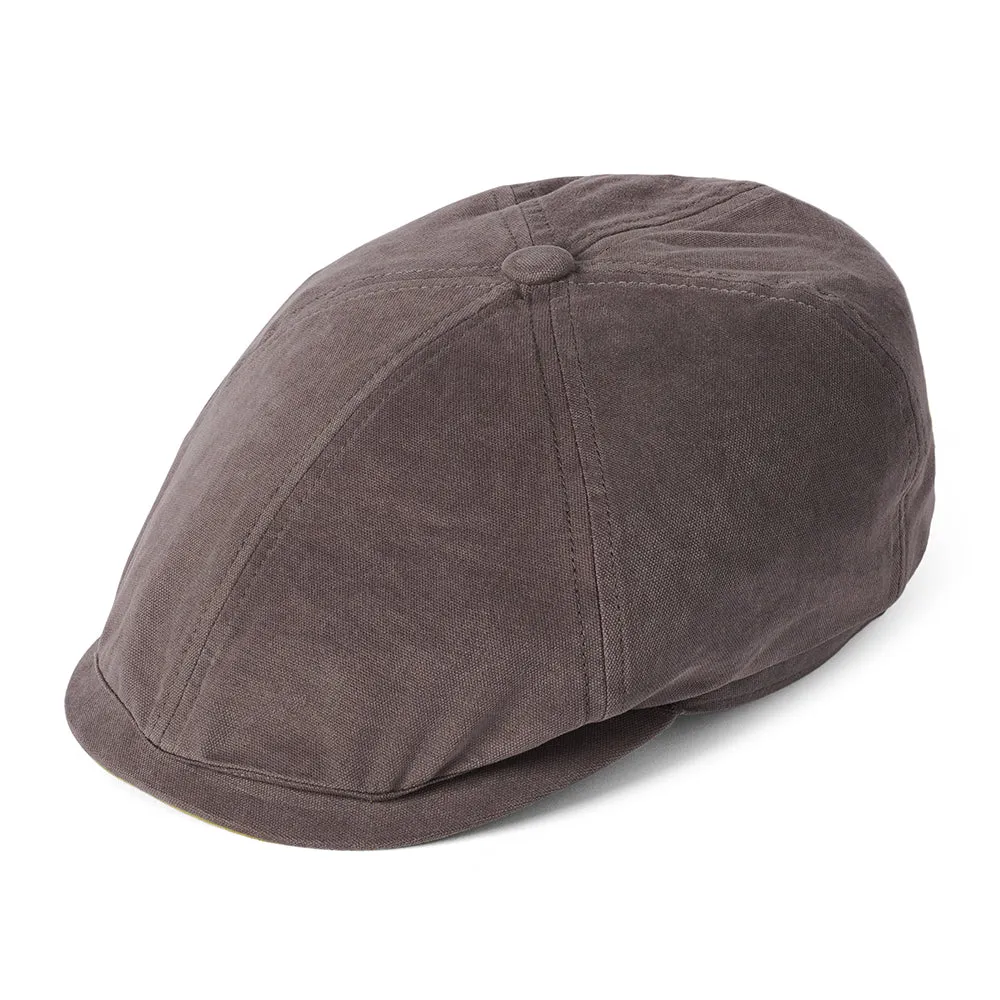 Failsworth Hats Hudson Cotton Canvas Newsboy Cap - Charcoal-Apple Green