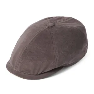 Failsworth Hats Hudson Cotton Canvas Newsboy Cap - Charcoal-Apple Green