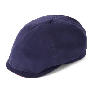 Failsworth Hats Hudson Cotton Canvas Newsboy Cap - Navy-Burnt Orange