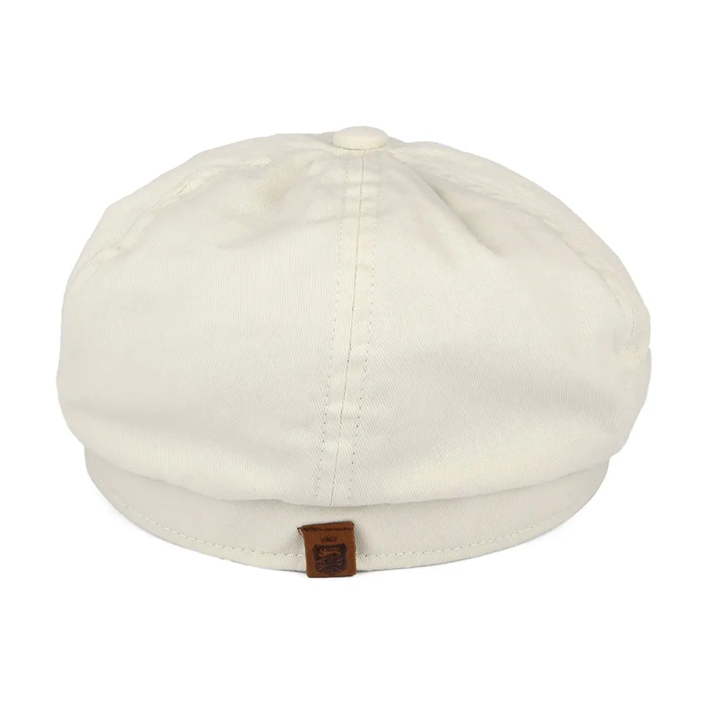 Failsworth Hats Hudson Cotton Canvas Newsboy Cap - Stone-Navy