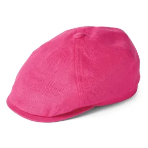 Failsworth Hats Hudson Irish Linen Newsboy Cap - Hot Pink