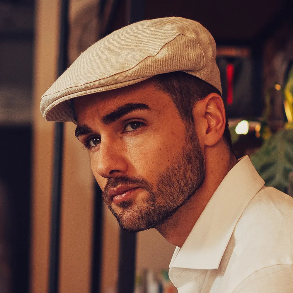 Failsworth Hats Irish Linen Flat Cap - Natural