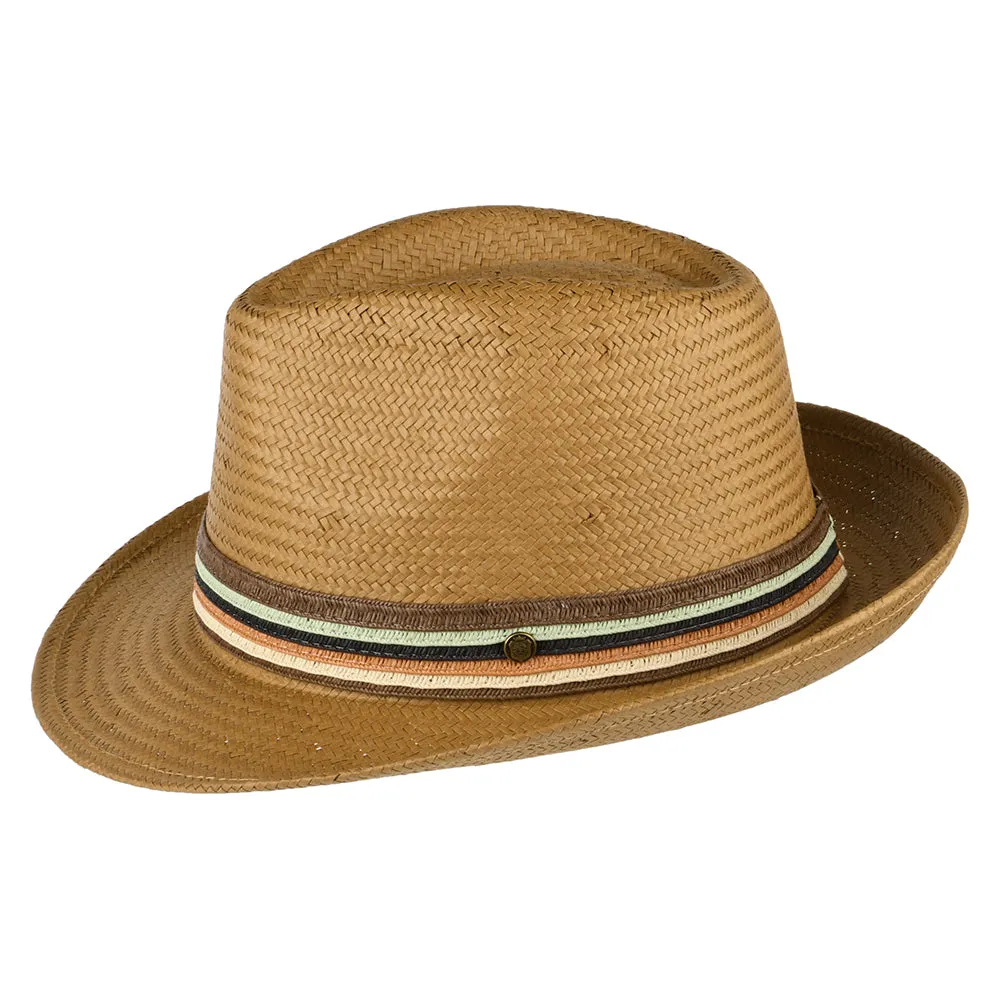 Failsworth Hats Monaco Toyo Straw Fedora Hat - Tobacco
