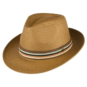 Failsworth Hats Monaco Toyo Straw Fedora Hat - Tobacco