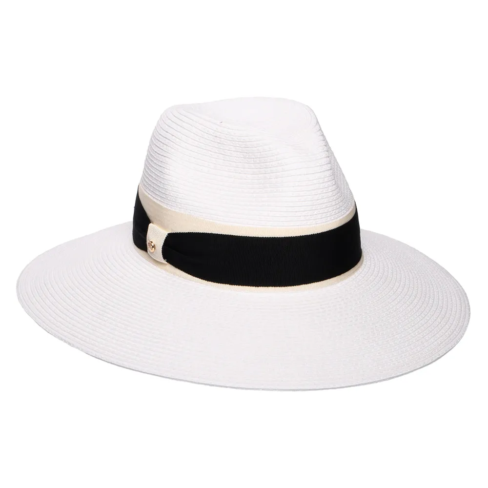 Failsworth Hats Positano Wide Brim Summer Fedora Hat - White