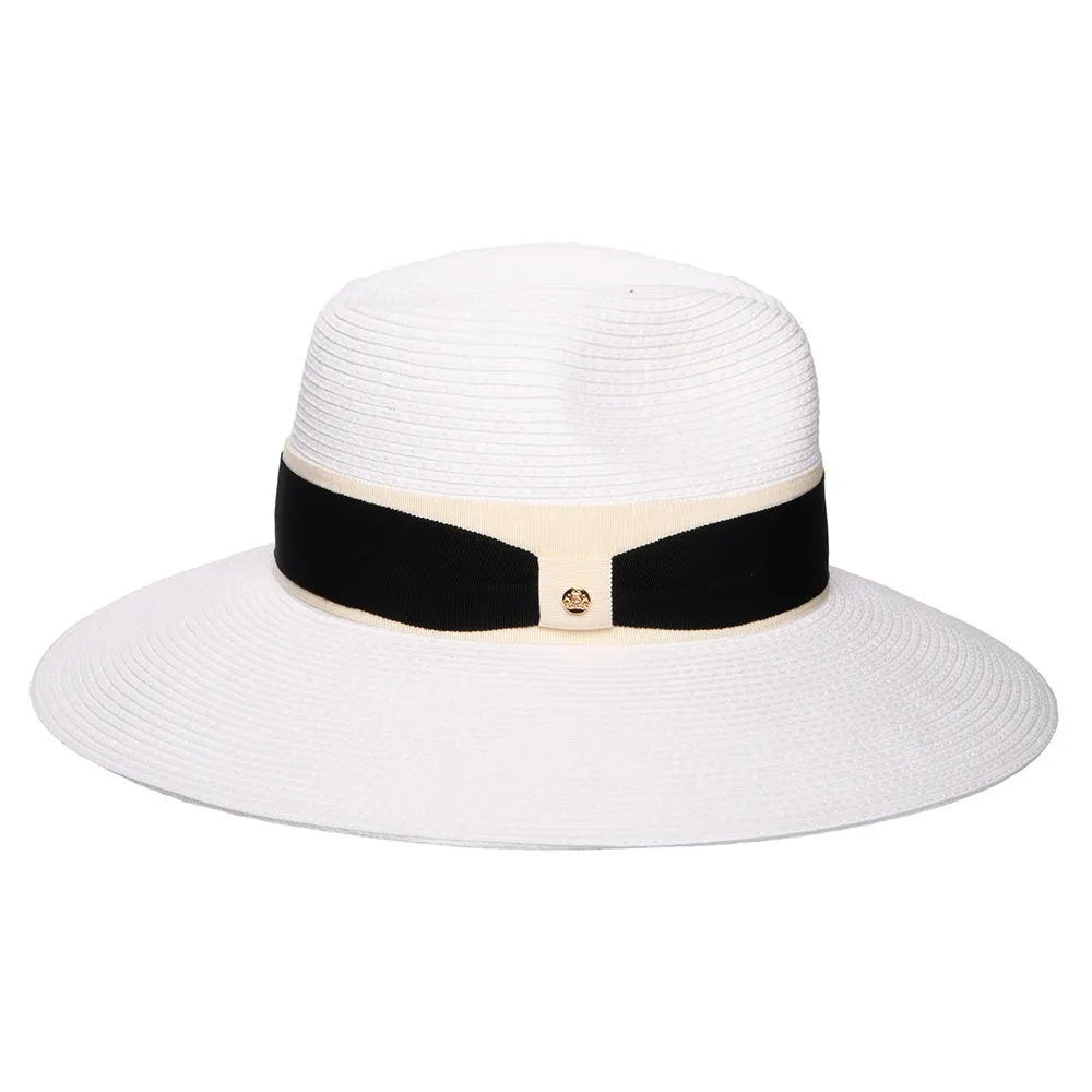 Failsworth Hats Positano Wide Brim Summer Fedora Hat - White