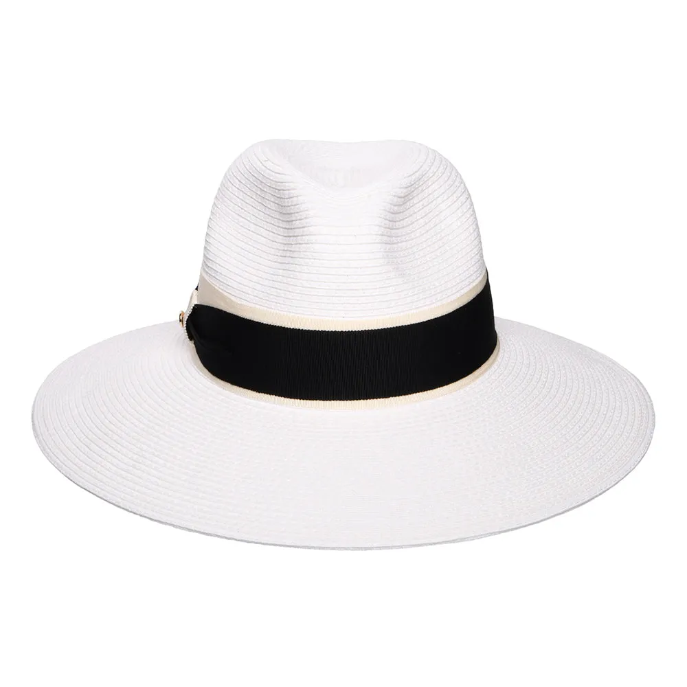Failsworth Hats Positano Wide Brim Summer Fedora Hat - White