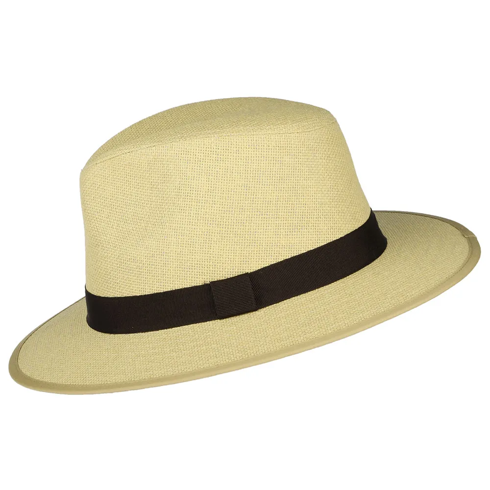 Failsworth Hats Toyo Straw Safari Fedora Hat - Tan