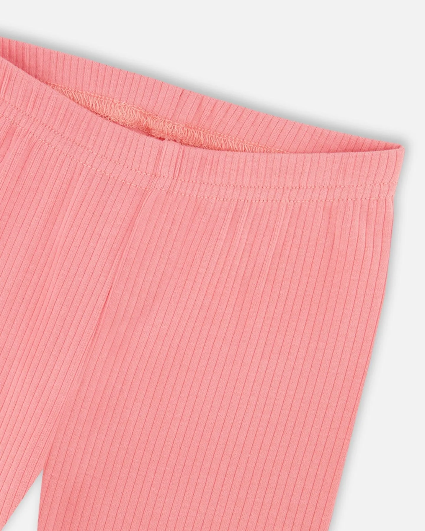 Flat Back Rib Leggings Coral Pink