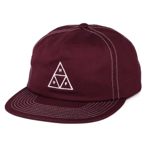 HUF Triple Triangle Unstructured Snapback Cap - Berry-White