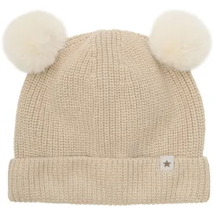 Huttelihut Irish Cream Hat Knit w. Pompoms